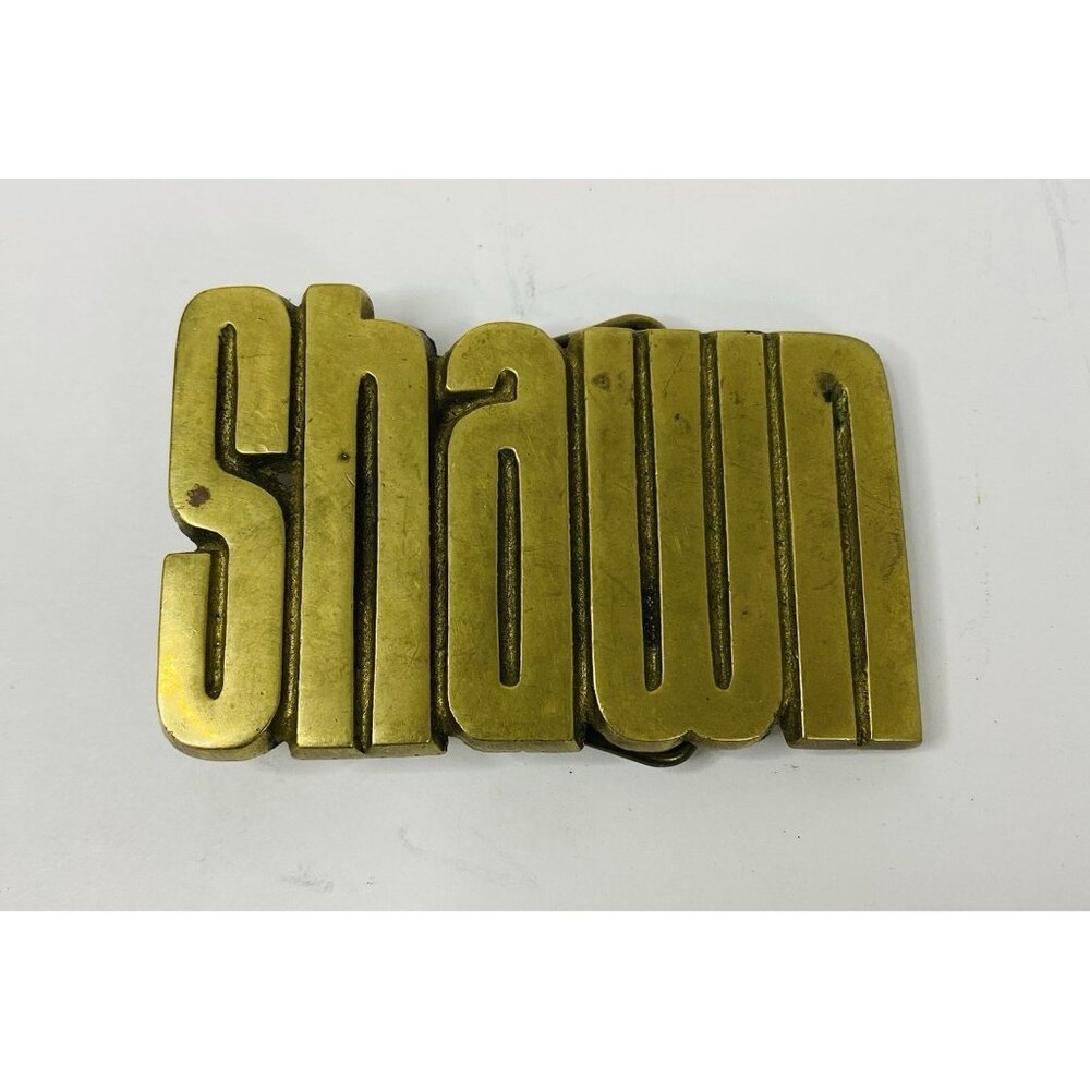 Custom Name SHAWN Cutout Vintage Solid Brass Baron Buckles‎ Belt Buckle